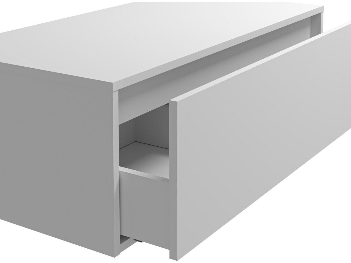 Vente-unique Waschbeckenunterschrank hängend - Weiß - 94 cm - TEANA II  