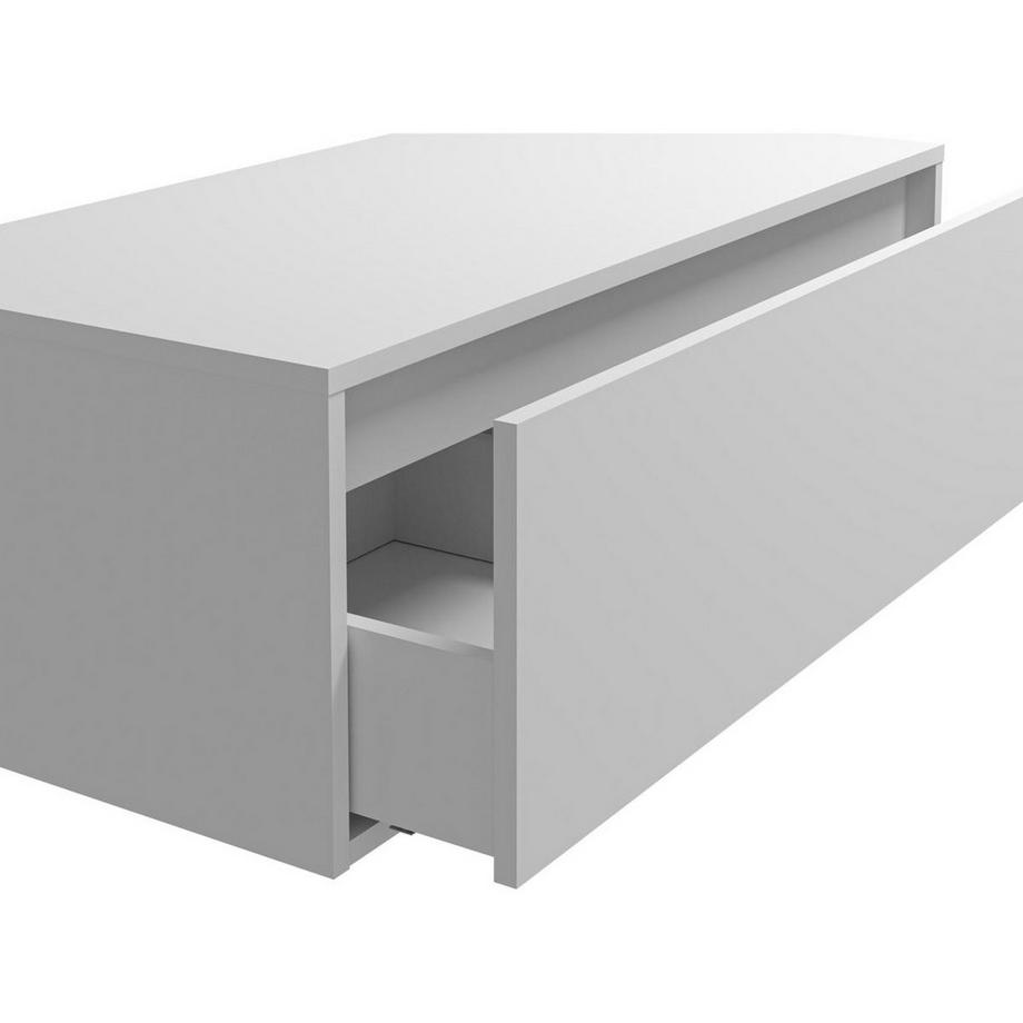 Vente-unique Meuble sous vasque suspendu - Coloris blanc - 94 cm - TEANA II  