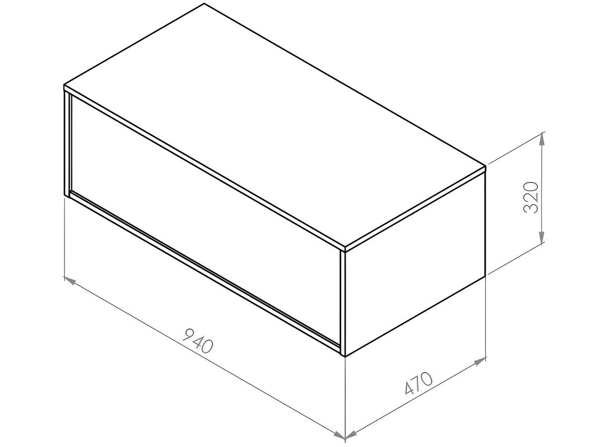 Vente-unique Meuble sous vasque suspendu - Coloris blanc - 94 cm - TEANA II  