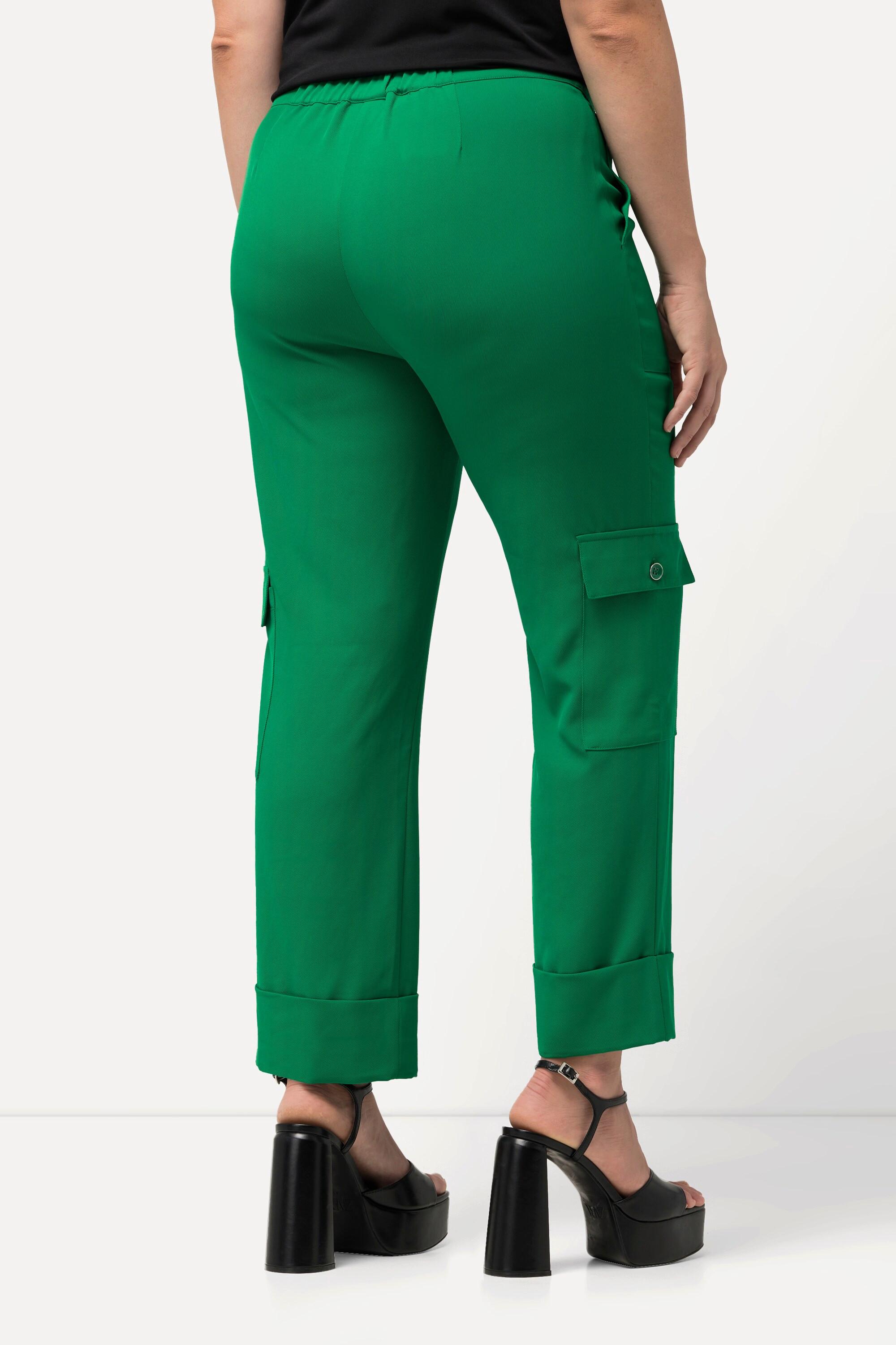 Ulla Popken  Pantalon cargo Mandy, jambes larges et taille confortable 