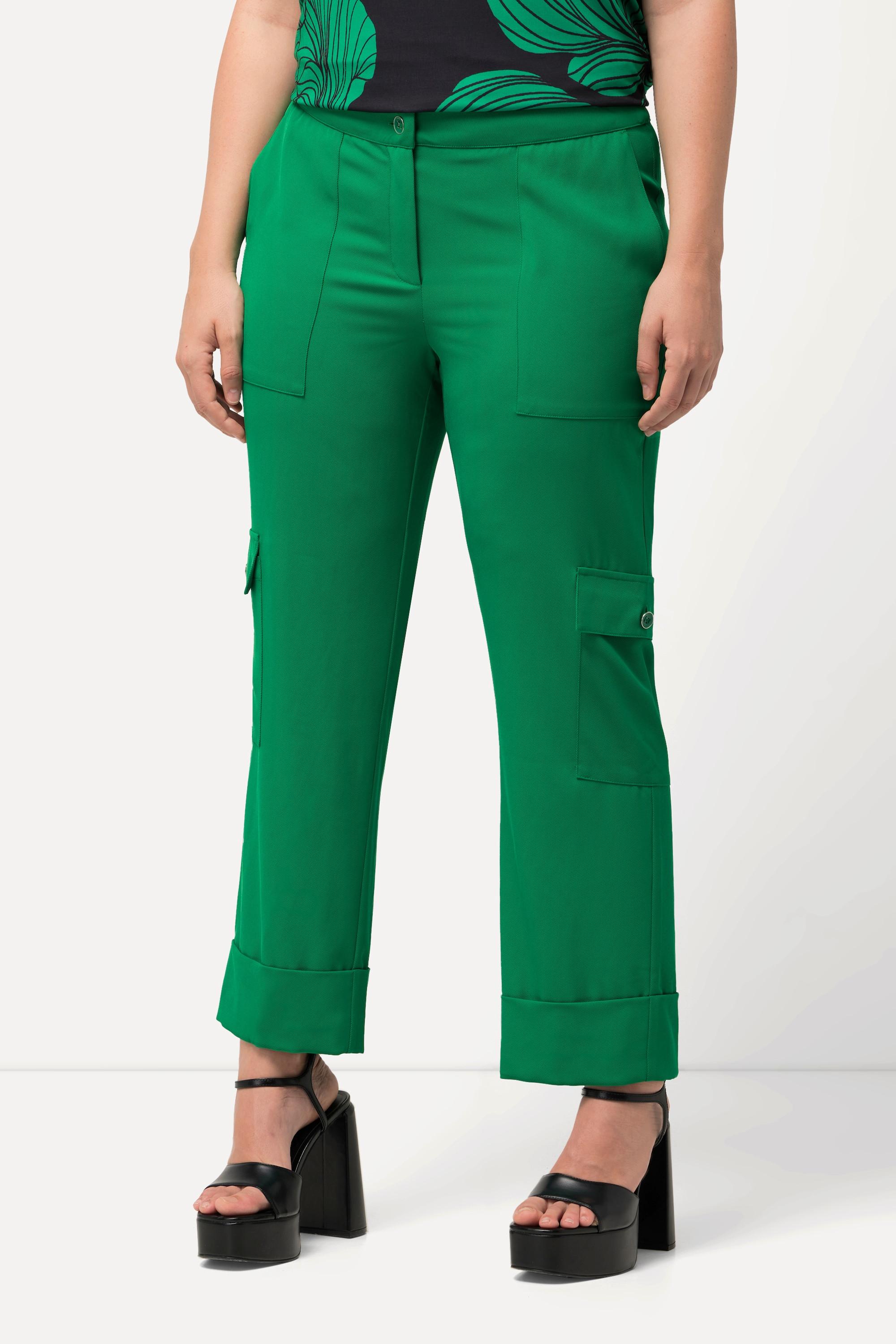 Ulla Popken  Pantalon cargo Mandy, jambes larges et taille confortable 