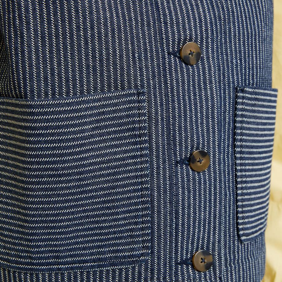 La Redoute Collections Ärmellose gestreifte Denim-Weste  