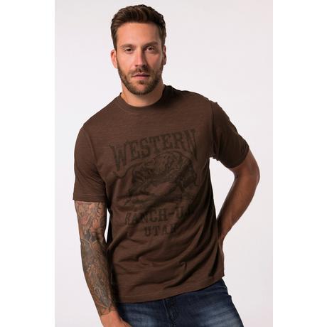 JP1880  T-shirt dal look vintage con stampa sul petto e mezze maniche, fino alla tg. 8XL 