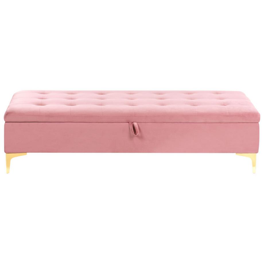 Beliani Pouf de rangement en Velours Moderne ABERDEEN  