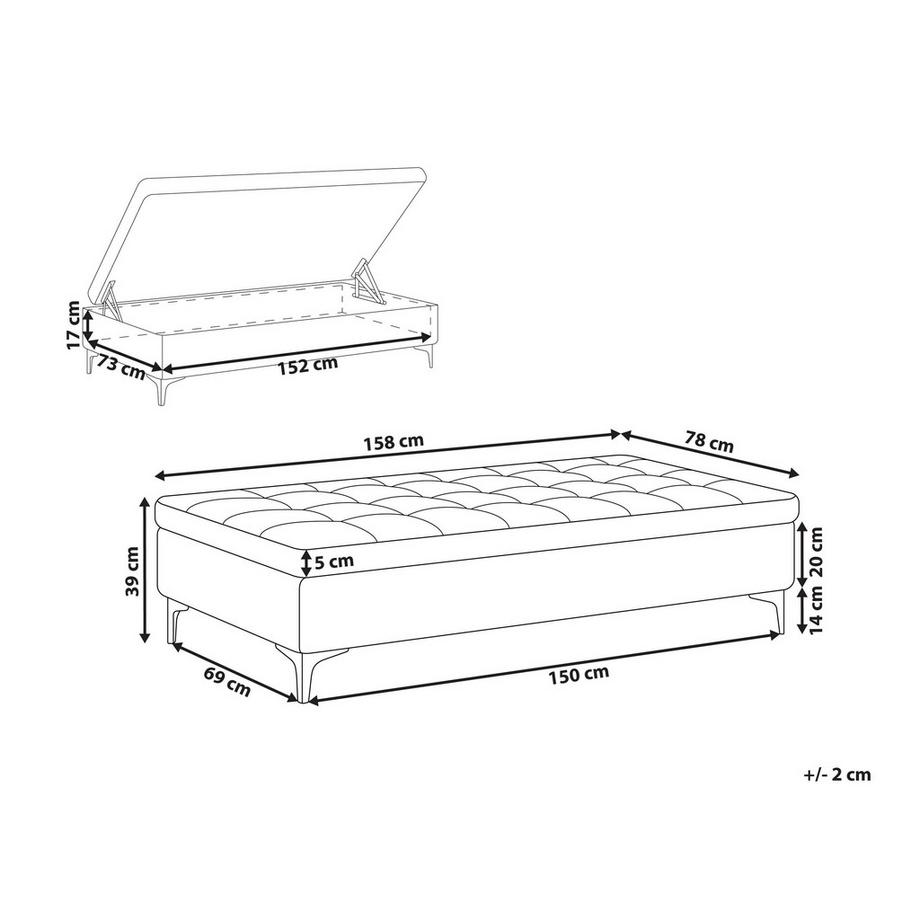 Beliani Pouf de rangement en Velours Moderne ABERDEEN  