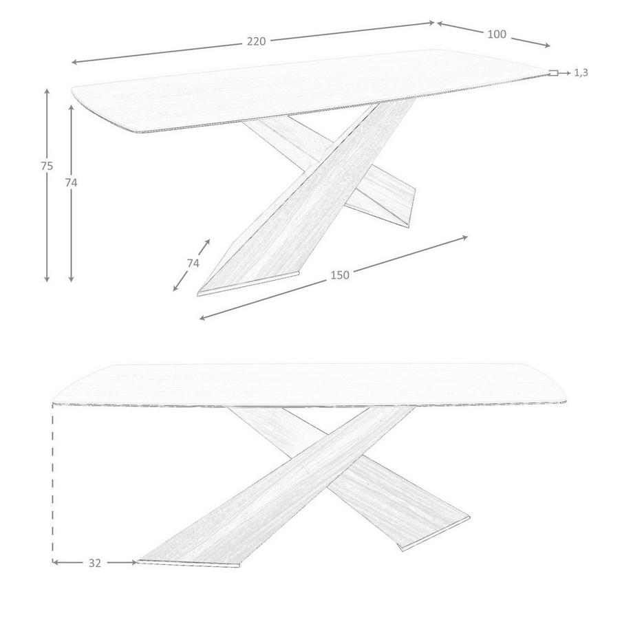 ANGEL CERDA Table à manger ovale  