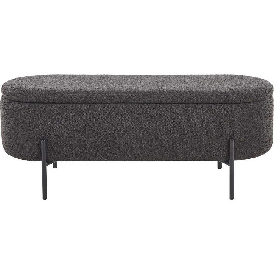 Hocker Blestix Bouclé Stoff Metall anthrazit