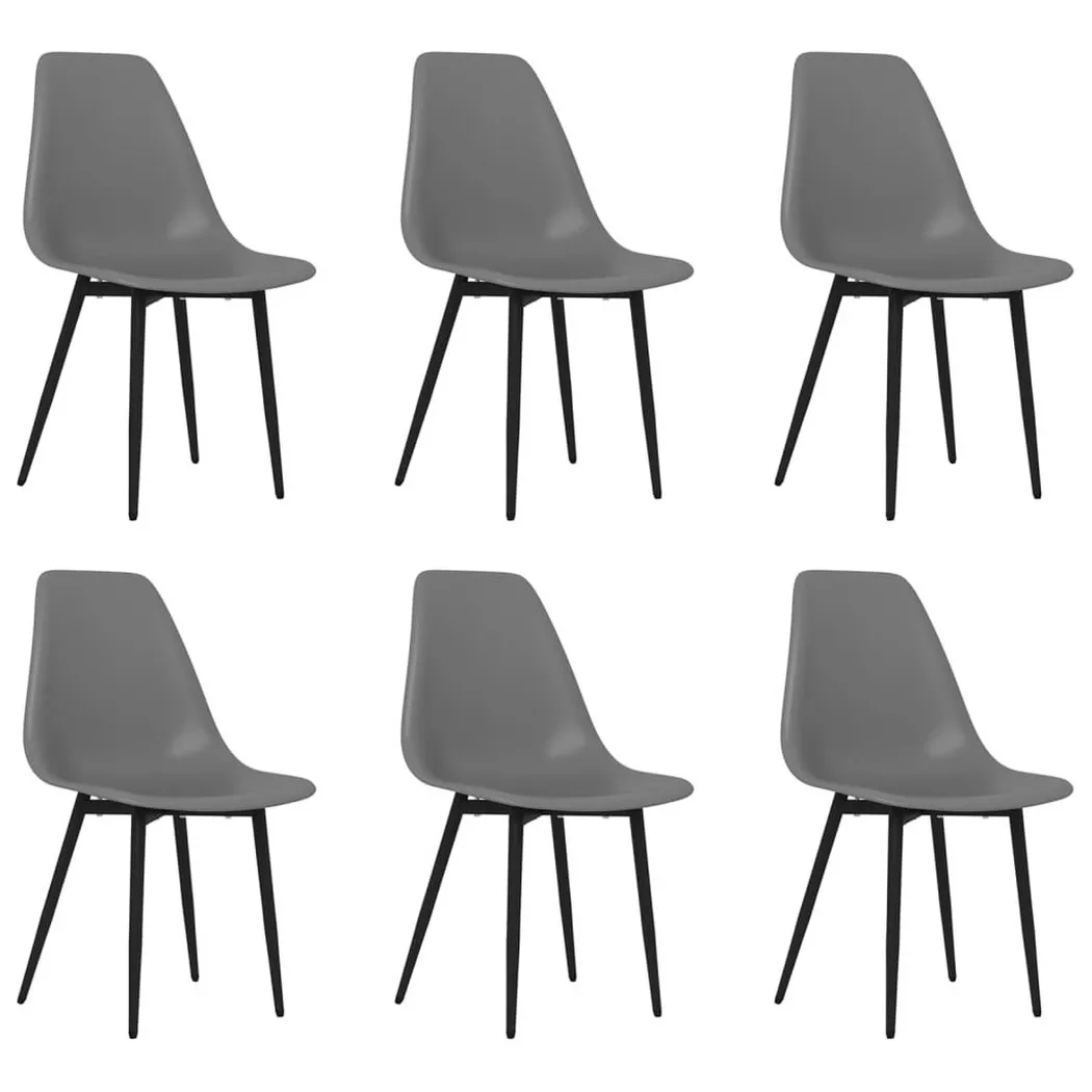 Vidaxl - Chaises à manger lot de 6 gris pp