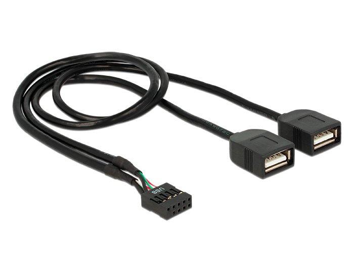 DeLock  83823 USB Kabel 0,4 m USB 2.0 2 x USB A Schwarz 