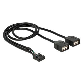 DeLock  83823 USB Kabel 0,4 m USB 2.0 2 x USB A Schwarz 