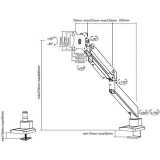 Neomounts by Newstar  Neomounts by Newstar NM-D775BLACKPLUS Supporto da tavolo per monitor 1 pz. 