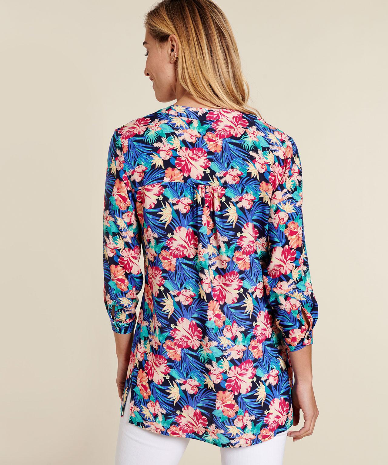 Damart  Tunika mit Tropical Print. 