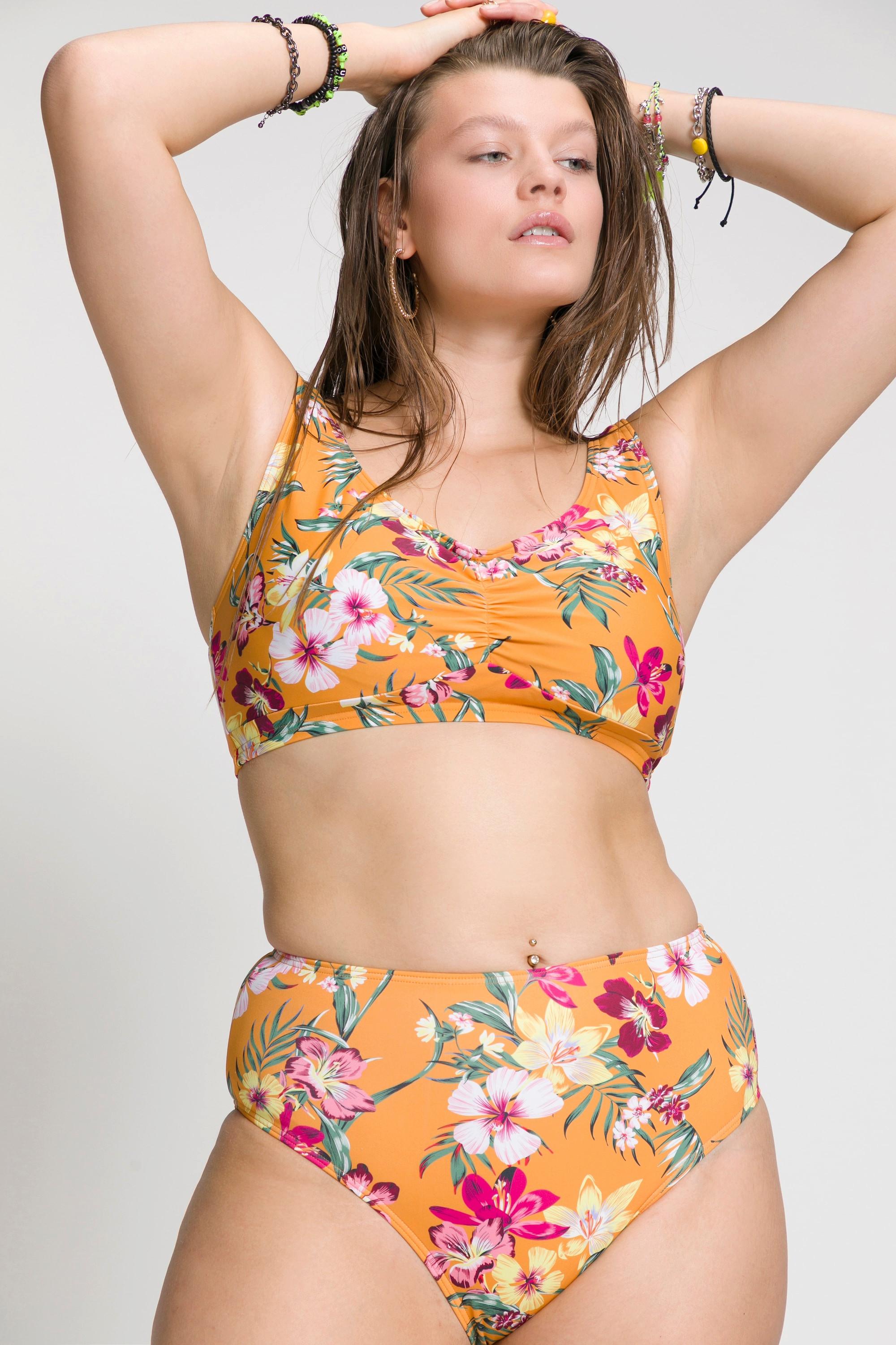 Studio Untold  Culotte de bikini, taille haute, imprimé tropical 