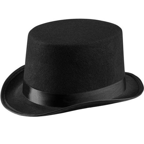 Tectake  Chapeau haut-de-forme noir classique pour enfants 