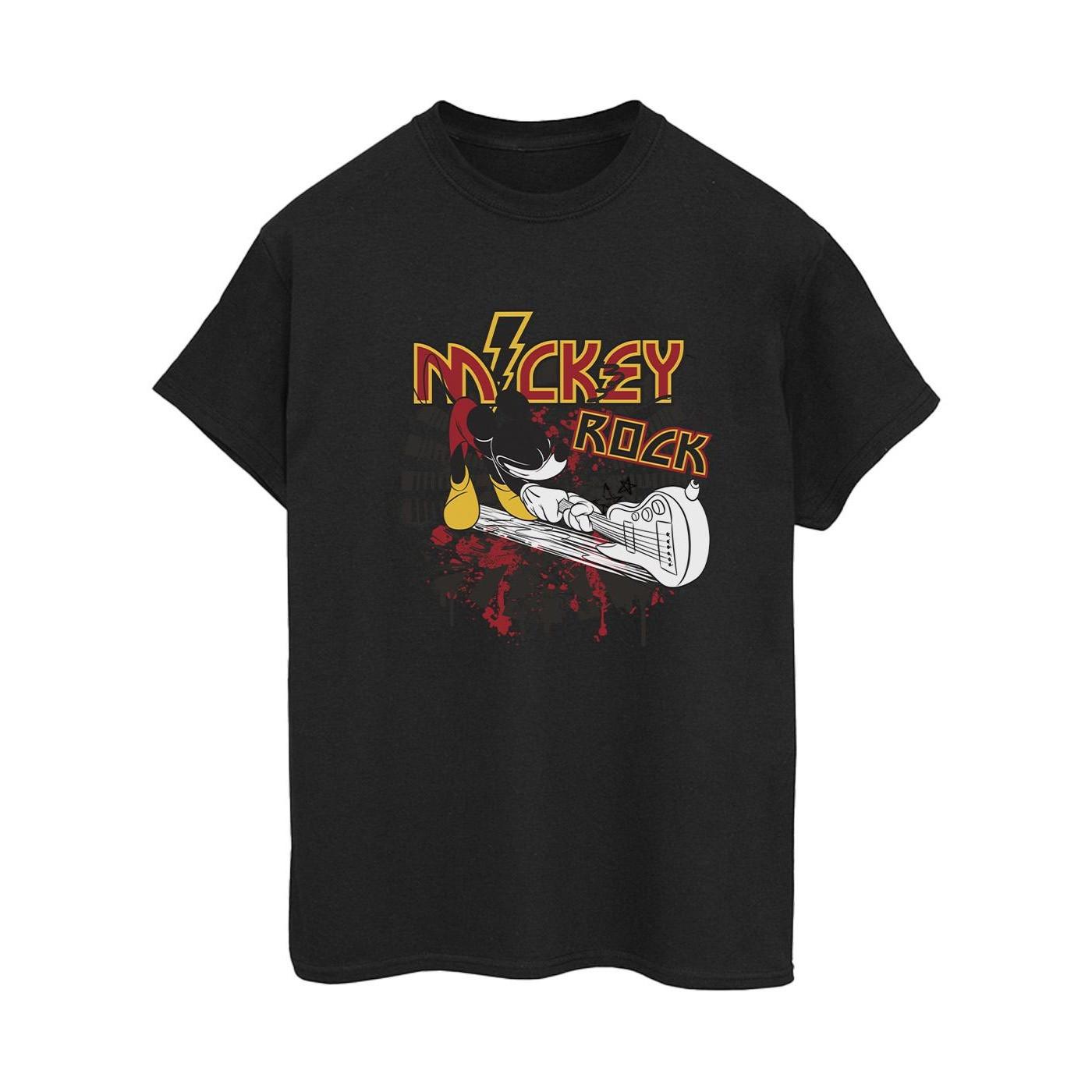 Image of Mickey Mouse Smash Guitar Rock Tshirt Damen Schwarz XL
