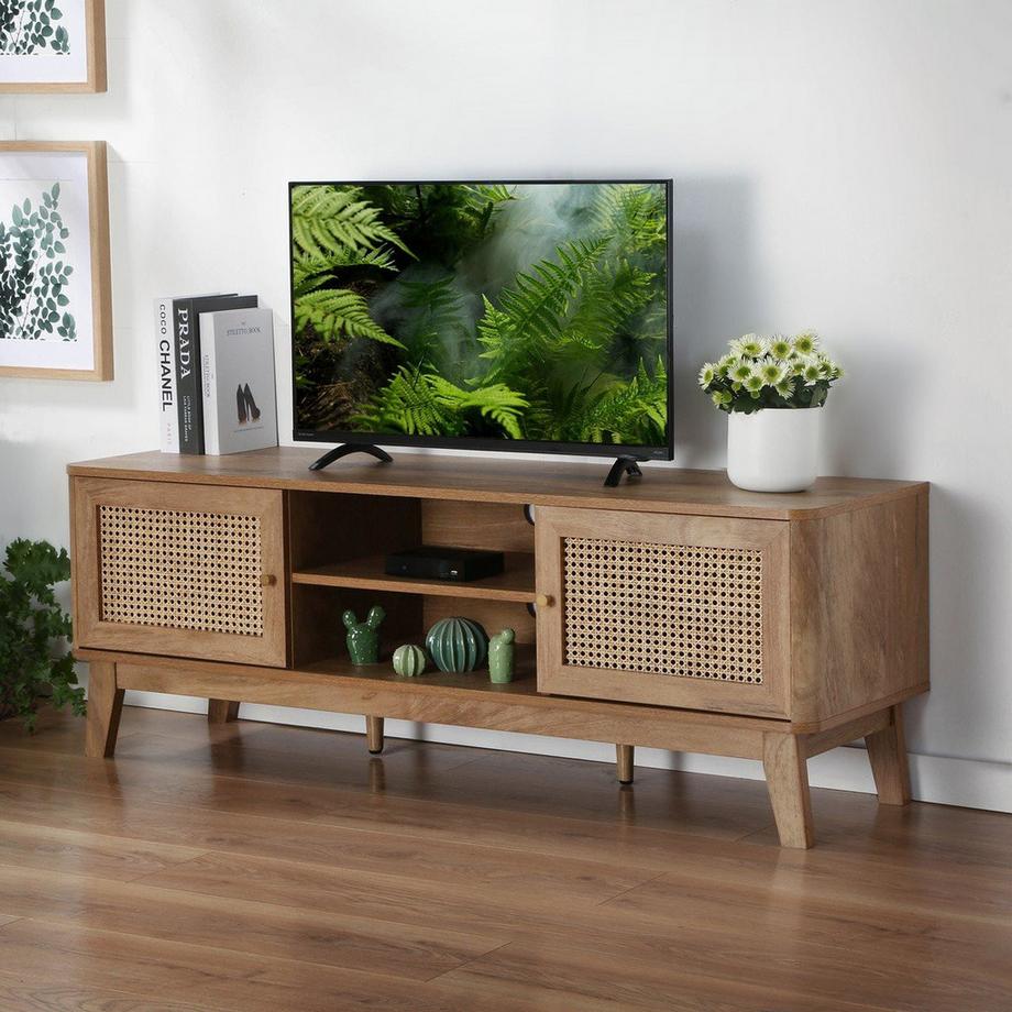 Calicosy Porta TV in rattan a 2 ante L140 cm - PALMO  