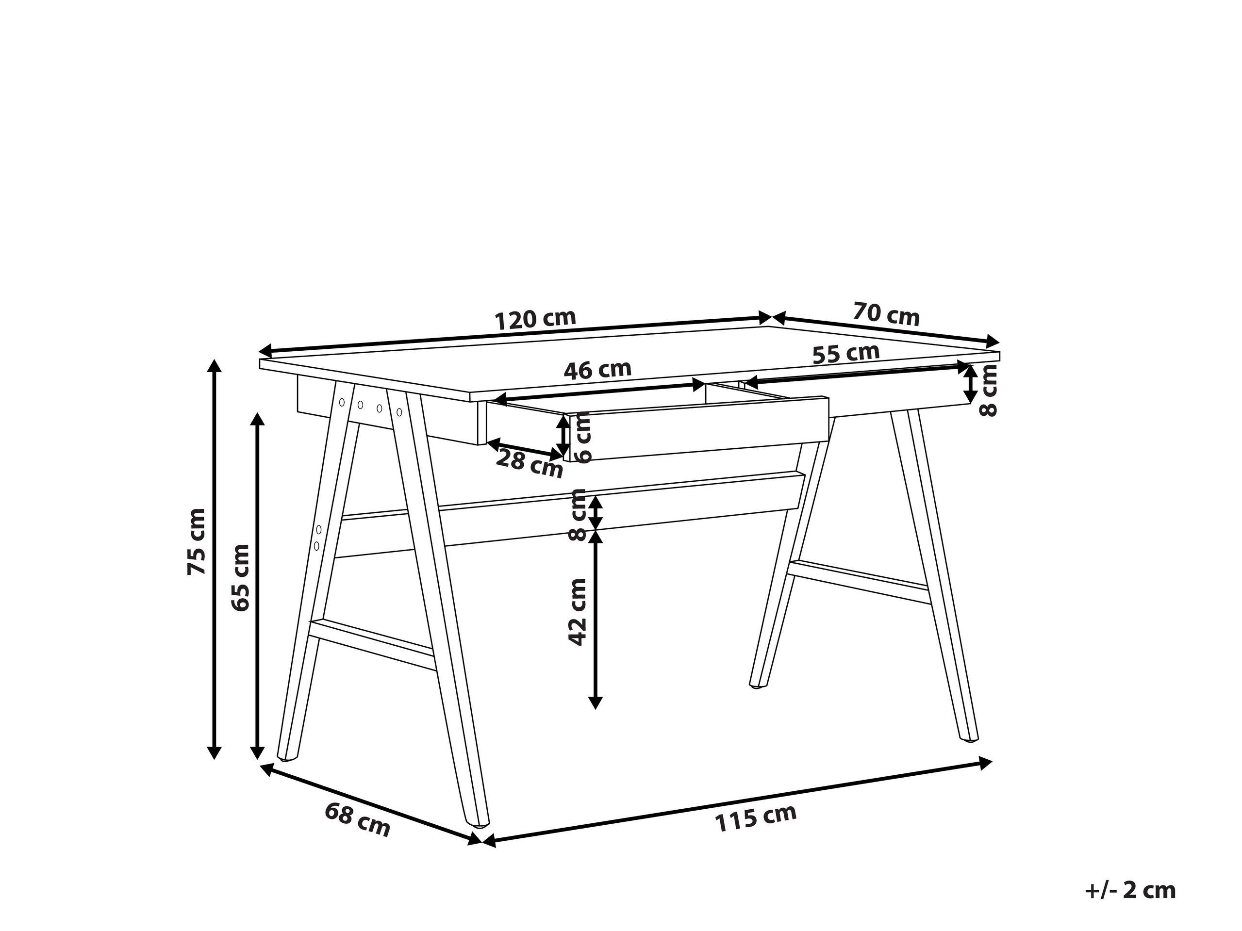 Beliani Table de bureau en MDF Rustique SHESLAY  