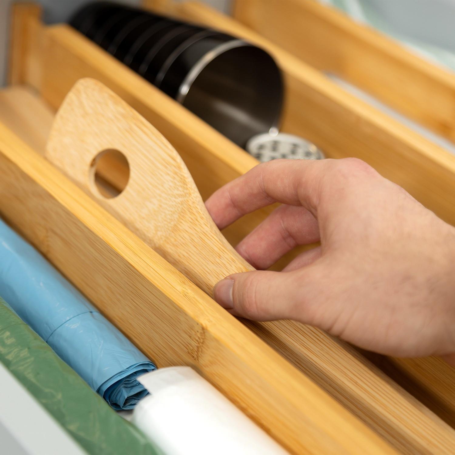 B2X Séparateurs de tiroirs en bambou - lot de 4  