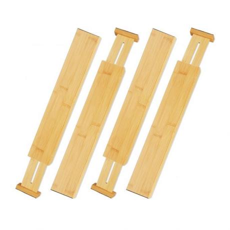B2X Séparateurs de tiroirs en bambou - lot de 4  
