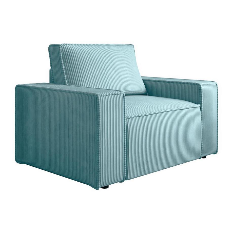 PASCAL MORABITO Sessel - Cord - Türkisblau - AMELIA  