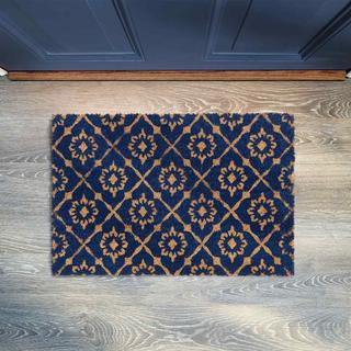 Northio Fußmatte aus Kokosfaser mit Blumenmuster  