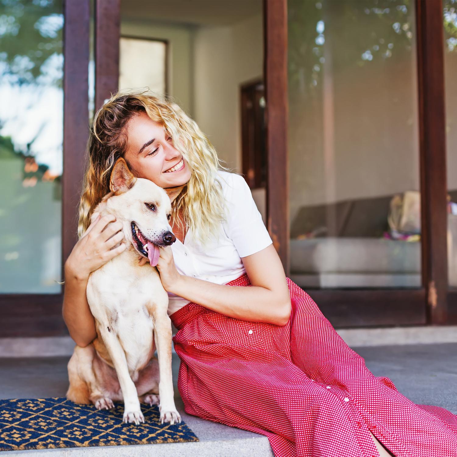 Northio Fußmatte aus Kokosfaser mit Blumenmuster  