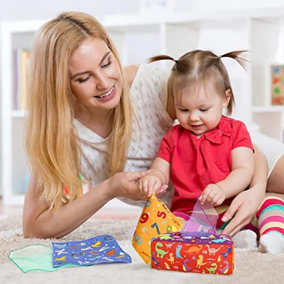 Activity-board  Sensory Baby Dinosaurier Tissue Box, enthalten farbige Tuch Sensory 