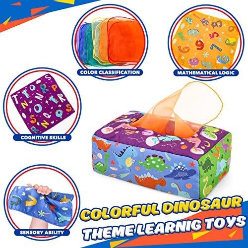 Activity-board  Sensory Baby Dinosaurier Tissue Box, enthalten farbige Tuch Sensory 