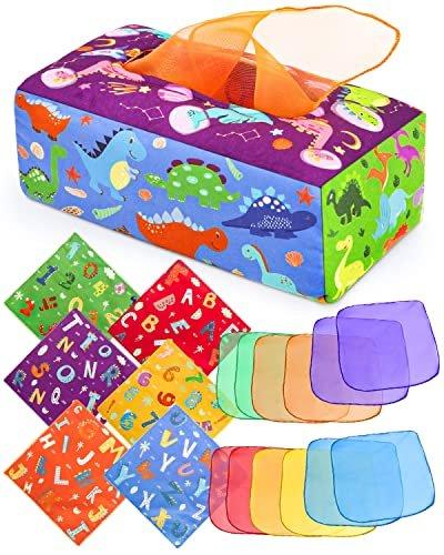 Activity-board  Sensory Baby Dinosaurier Tissue Box, enthalten farbige Tuch Sensory 