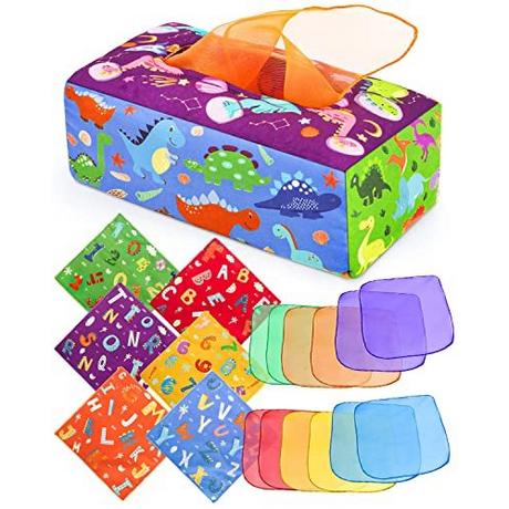 Activity-board  Sensory Baby Dinosaurier Tissue Box, enthalten farbige Tuch Sensory 