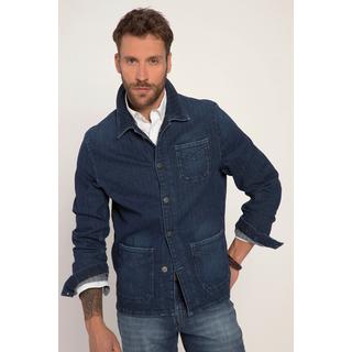 JP1880  Surchemise en denim, veston en jean avec col à revers et poche poitrine 