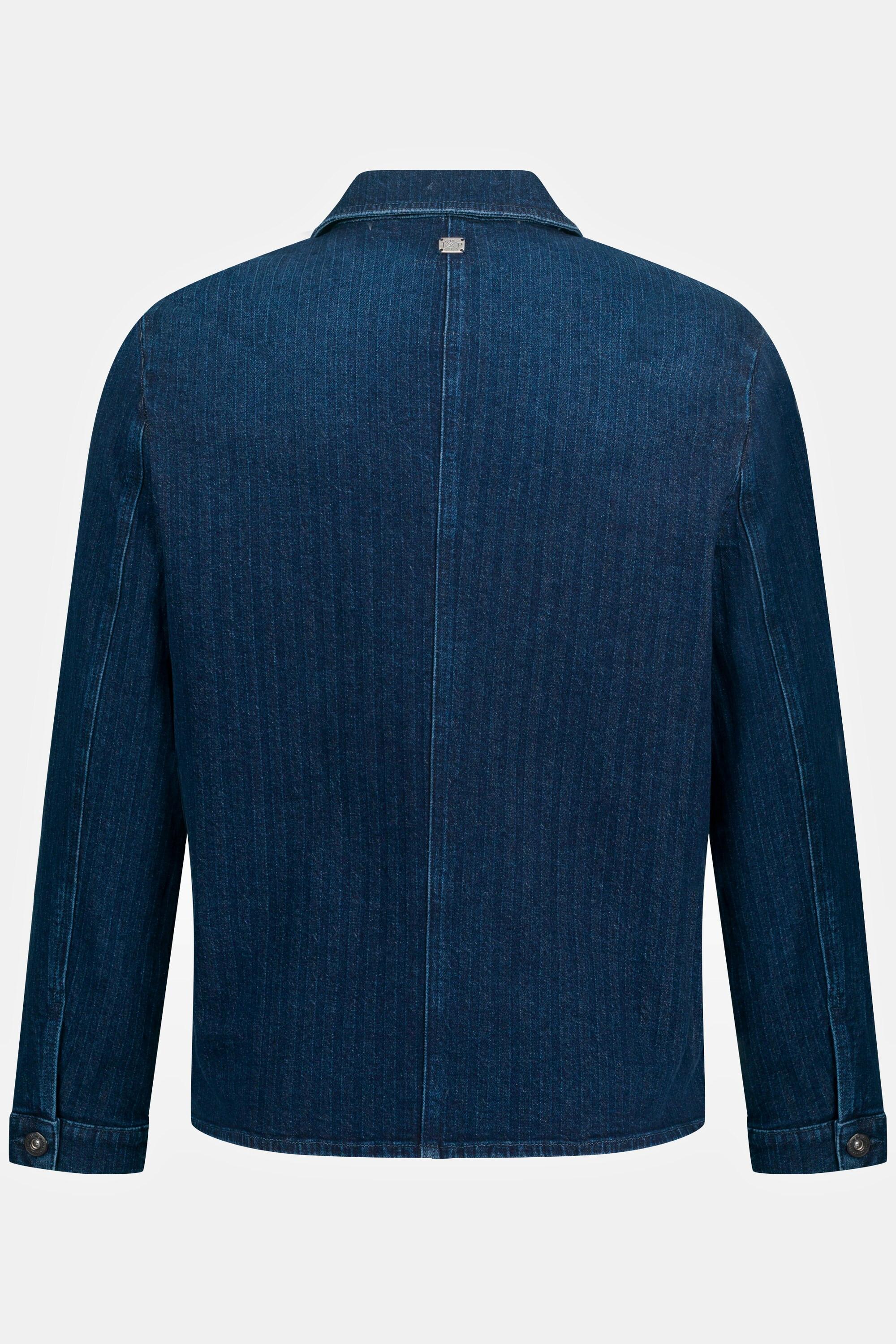 JP1880  Surchemise en denim, veston en jean avec col à revers et poche poitrine 