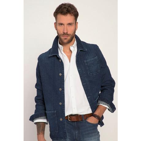 JP1880  Surchemise en denim, veston en jean avec col à revers et poche poitrine 