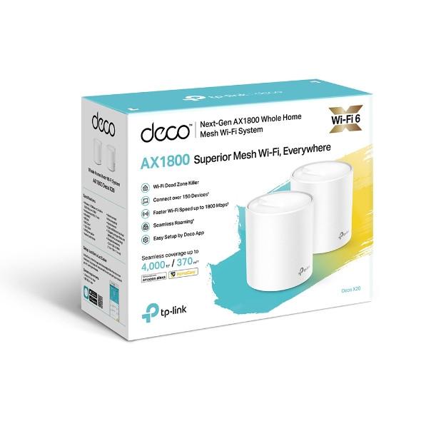 TP-Link  TP-LINK Whole Home Mesh Wi-Fi System Deco X20(2-pack) AX1800(2-Pack) white 