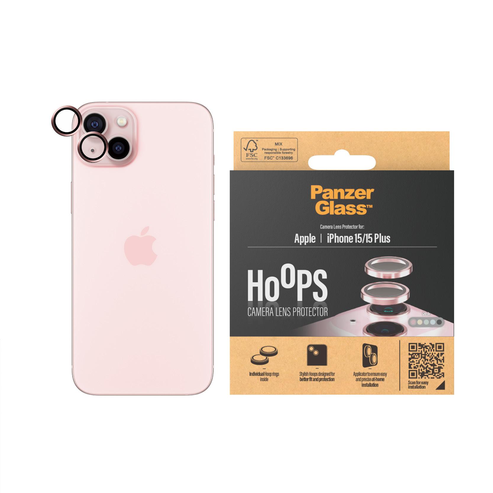 PanzerGlass  ® Hoops™ Kameraschutz iPhone 15 | 15 Plus | Rosa 