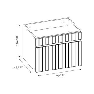 Vente-unique Meuble sous vasque suspendu strié rose - 60 cm - SATARA  