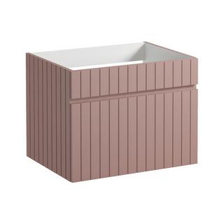 Vente-unique Mobile sotto lavabo sospeso scanalato 60 cm Rosa - SATARA  