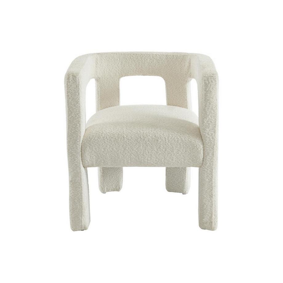 PASCAL MORABITO Chaise avec accoudoirs en tissu bouclette et métal - Blanc - SOFANA de Pascal MORABITO  