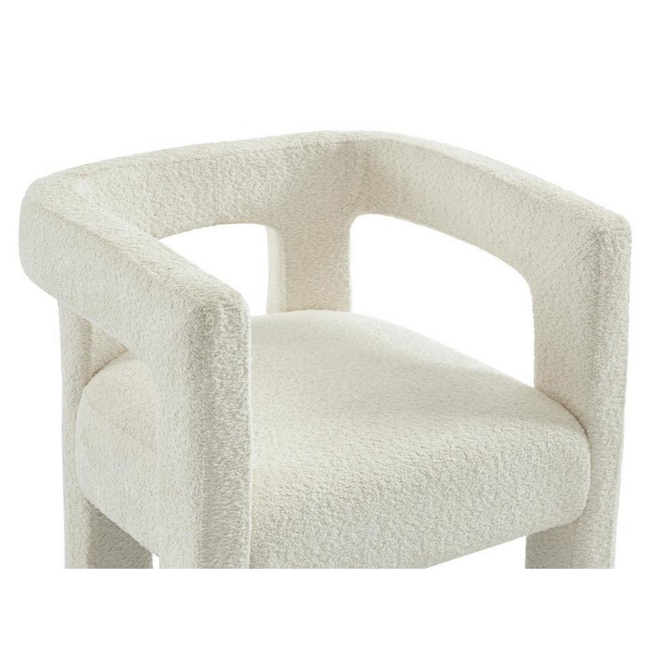 PASCAL MORABITO Chaise avec accoudoirs en tissu bouclette et métal - Blanc - SOFANA de Pascal MORABITO  