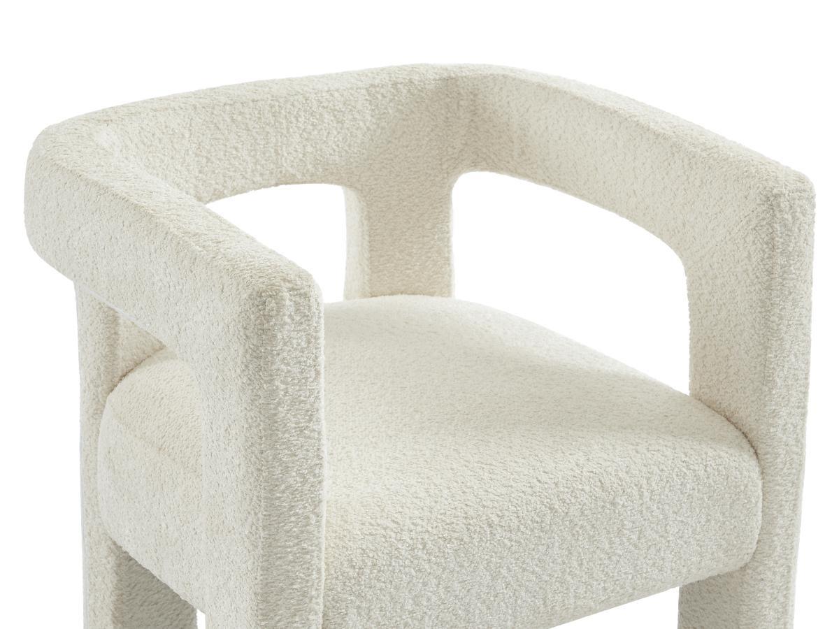 PASCAL MORABITO Stuhl mit Armlehnen - Bouclé-Stoff & Metall - Weiß - SOFANA von Pascal MORABITO  