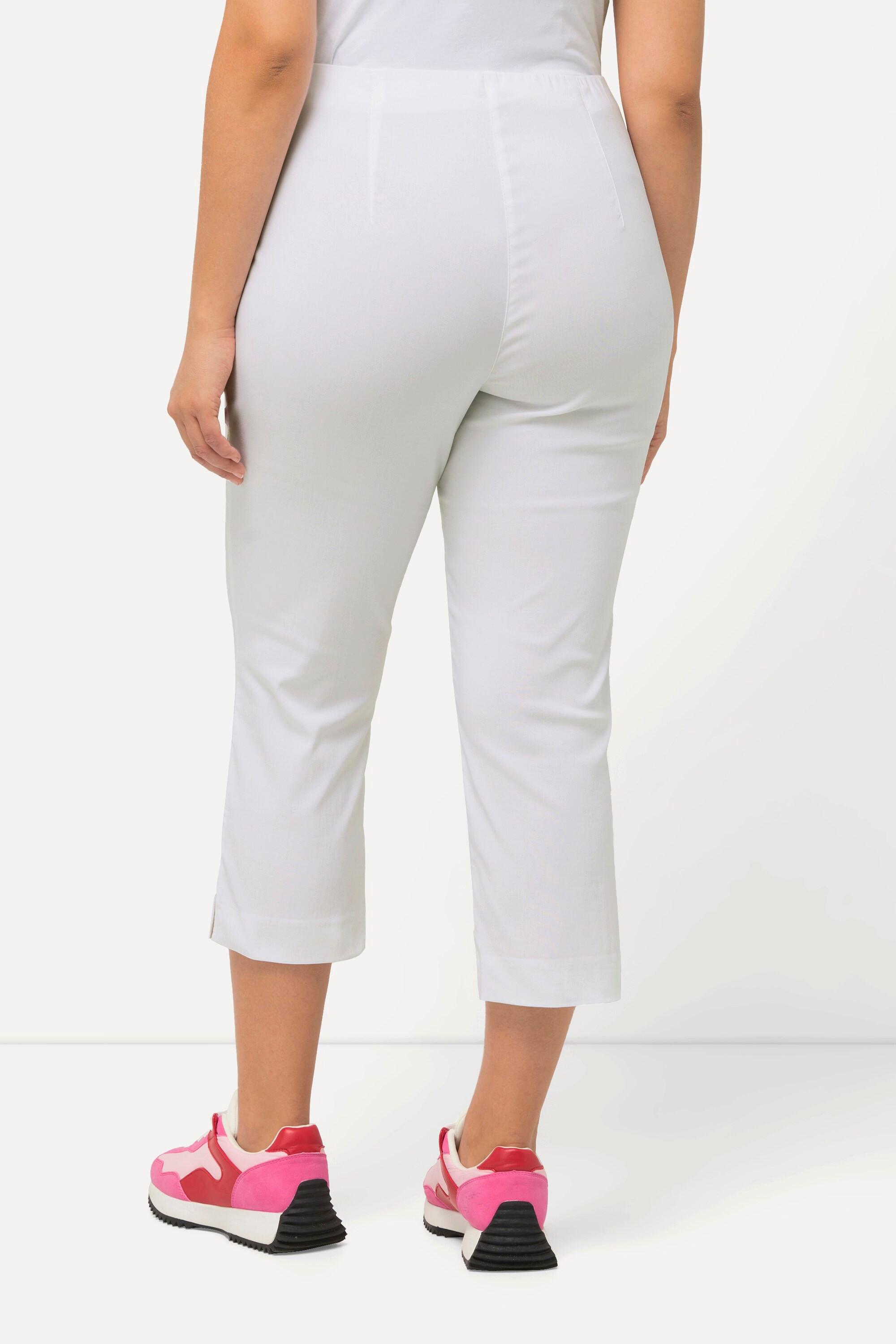 Ulla Popken  Pantalon en bengaline stretch, longueur 3/4 et taille élastique 