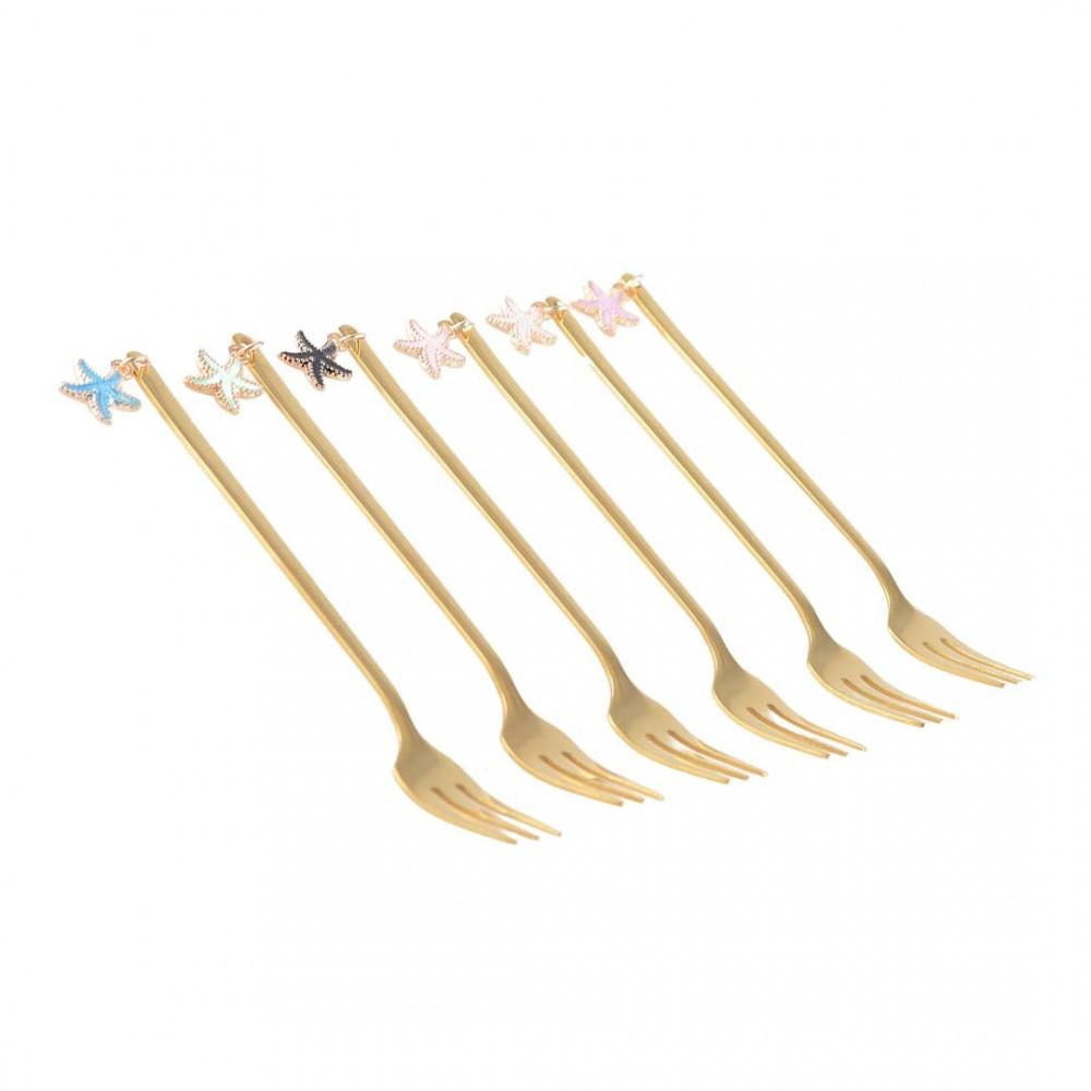 Image of Dessertgabeln Gold Stern - Set Von 6 Unisex ONE SIZE