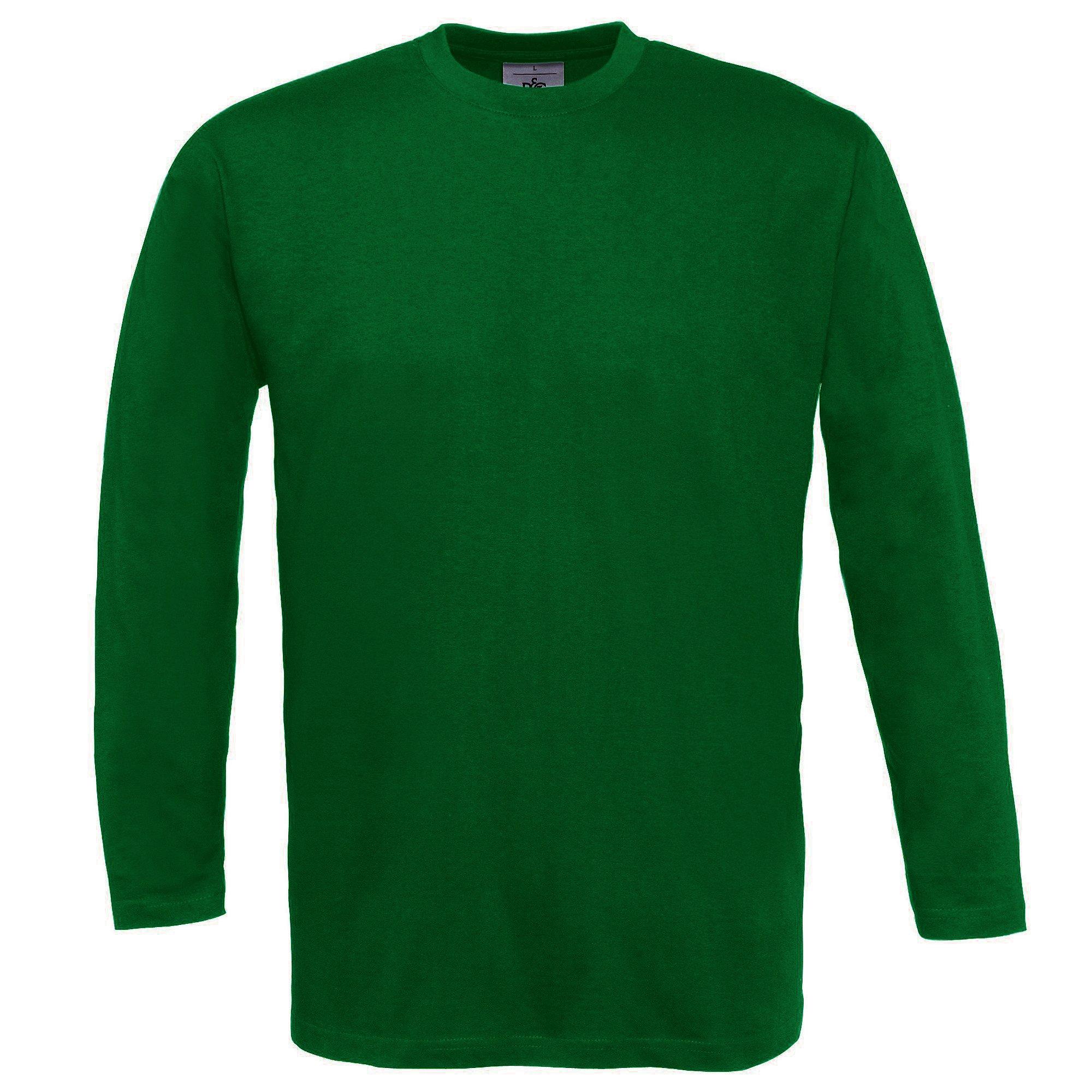 Image of B&c Longsleeve Tshirt Mit Rundhalsausschnitt, Langarm Herren Grün XL