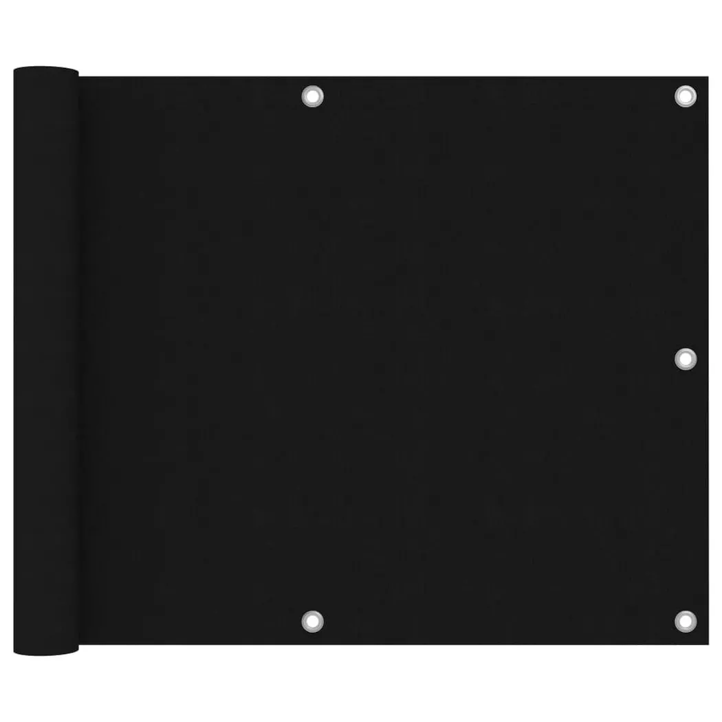 Paravento Da Balcone Nero 75x600 Cm In Tessuto Oxford - Vidaxl