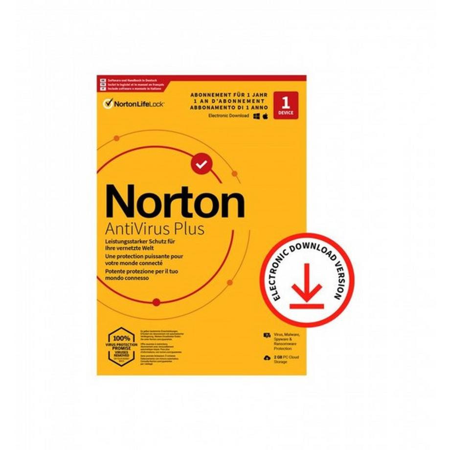 Norton  Antivirus Plus (1 J., 1 x, Windows, Android, iOS, macOS, Vollversion) 