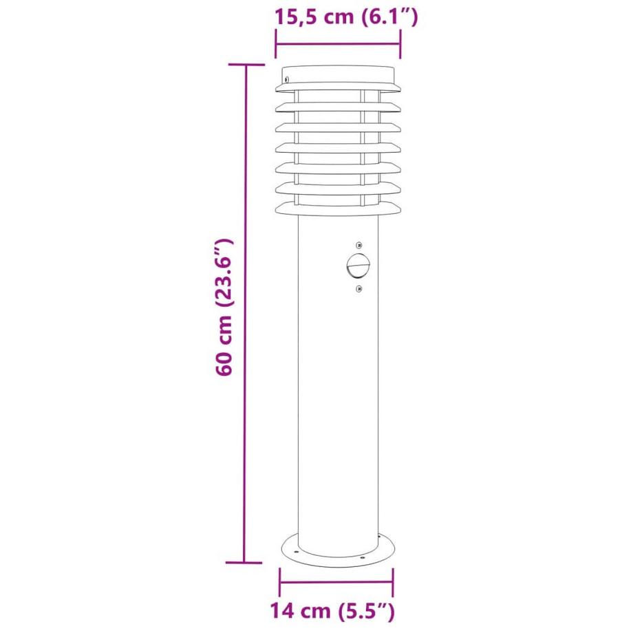 VidaXL Lampadaire d'extérieur acier inoxydable  