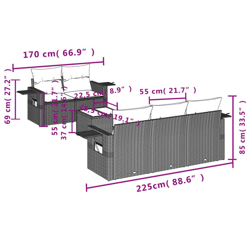 VidaXL Ensemble de canapés de jardin rotin synthétique  