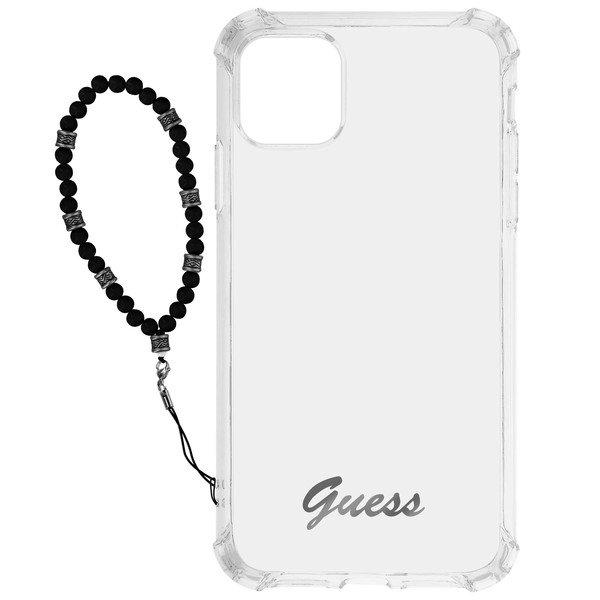 GUESS  Coque IPhone 11 avec Bijou à perles Noir 