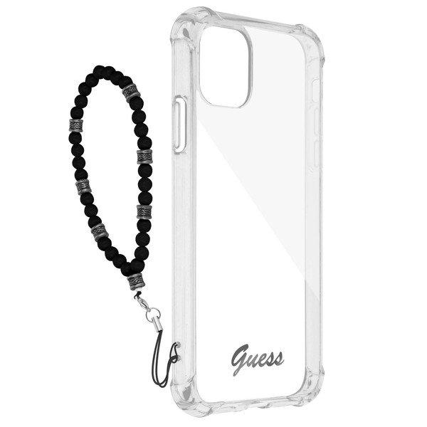 GUESS  Coque IPhone 11 avec Bijou à perles Noir 