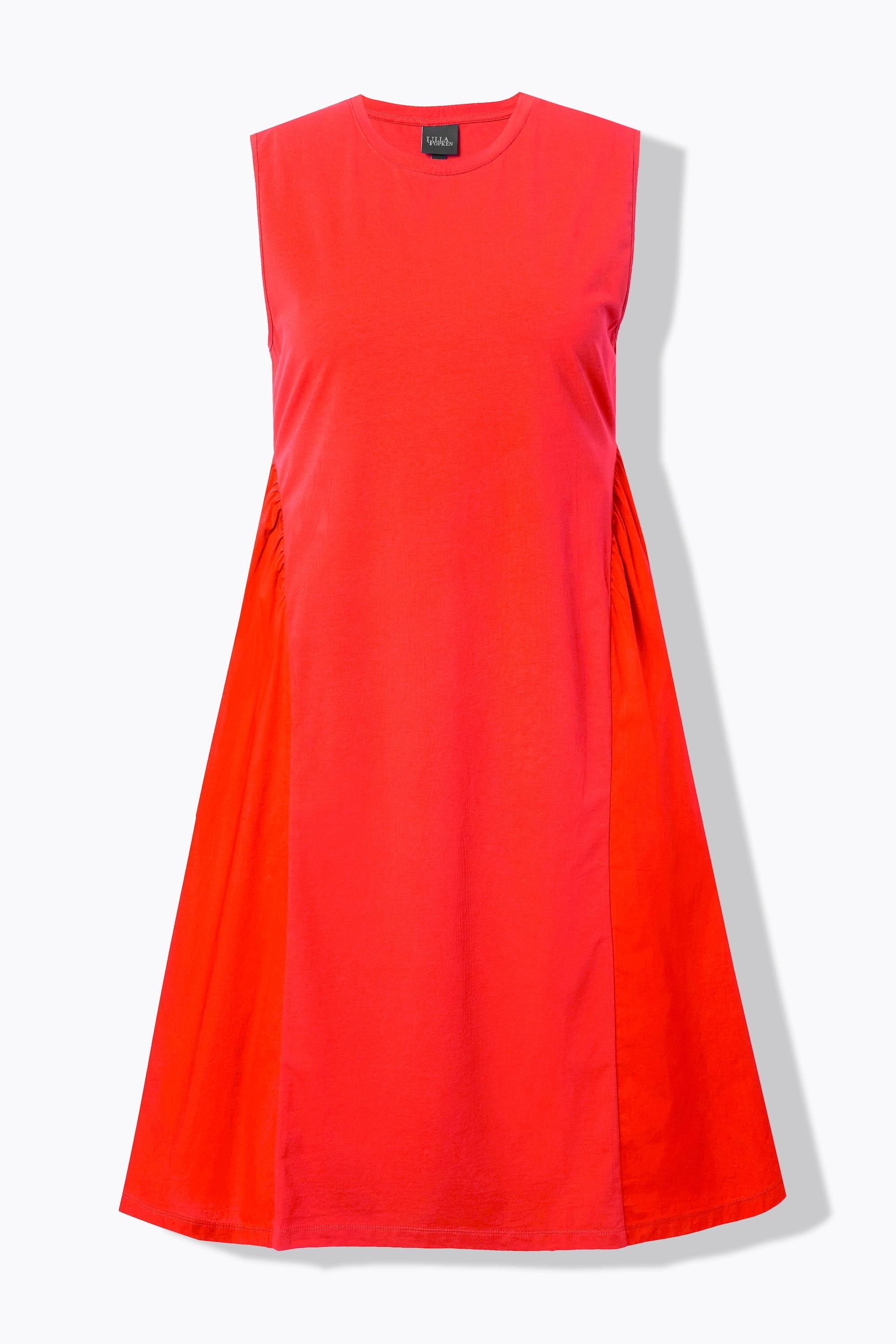 Ulla Popken Abito Senza Maniche Girocollo Taglio Svasato Materiali Misti  